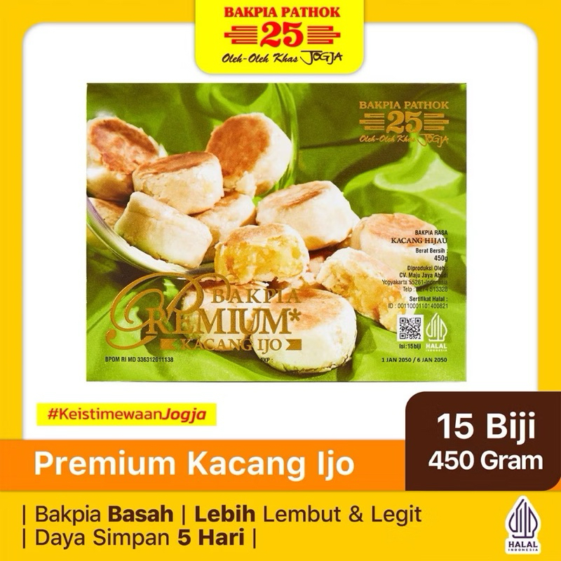 

Bakpia Pathok 25 Premium Kacang Hijau | Oleh-oleh Khas Jogja