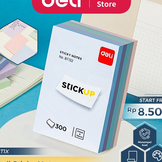 

Terbaik Deli Sticky Notes Memo Tempel 3 Lembar 5 Warna BT13X