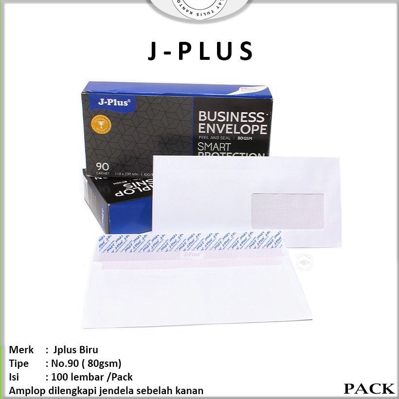 

KI3 JPLUS Amplop Putih Jendela Kanan Amplop Window No9 Biru Pack