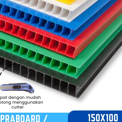 

HJ6 Kilat Impraboard PP Corrugated Infraboard Tebal 4mm Ukuran 15x1cm