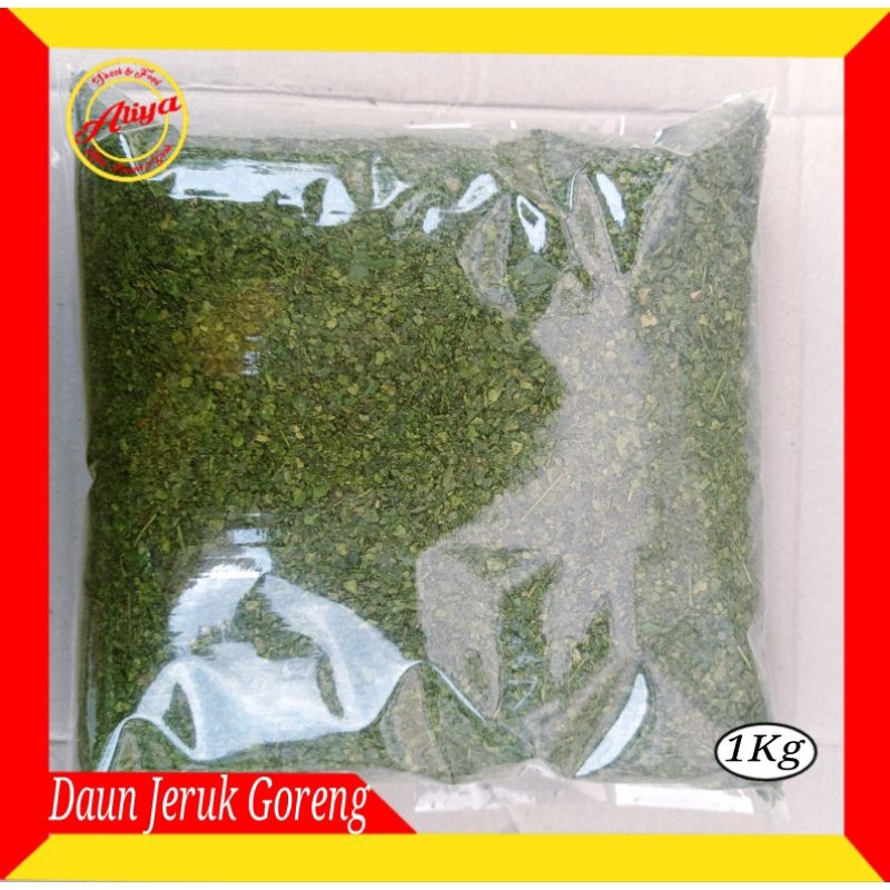 

DAUN JERUK GORENG TANPA SERAT BATANG SIAP PAKAI 1Kg. Untuk semua jenis masakan dan camilan