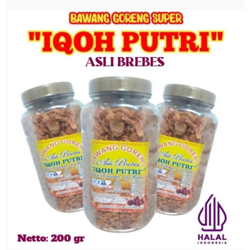 

bawang goreng 200 grm dengan rasa asli brebes ,mantul sekali