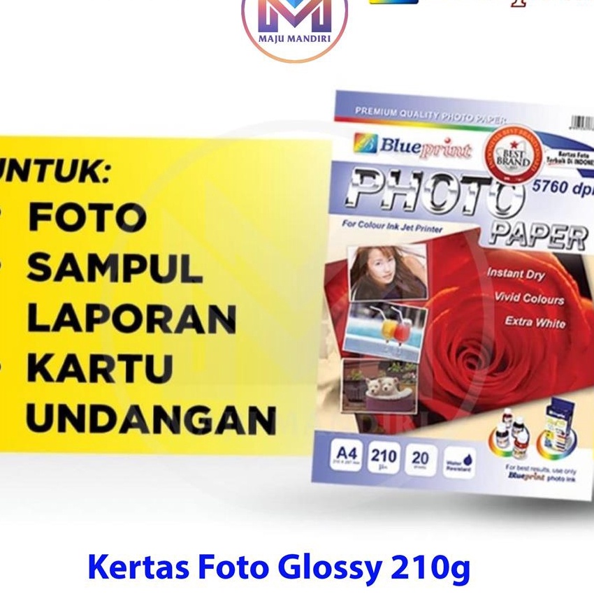 

Hemat Kes Foto Blueprint A4 21 Gsm Photo Paper Glossy