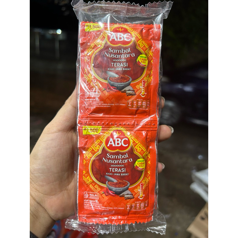 

Sambel Terasi ABc renceng isi 10 pcs