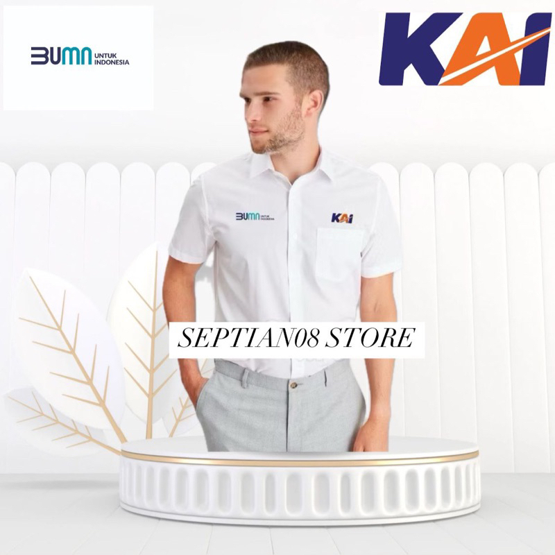 [ Alisan ] Kemeja Formal Seragam Kantor  •Bumn Kai • indonesia• Lengan Panjang - Pendek • Warna Puti