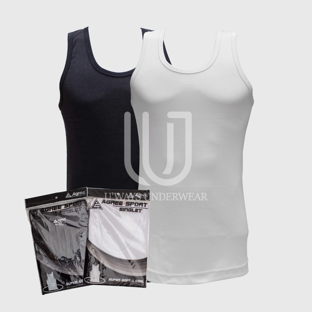 Singlet Pria Agree  Kaos Dalam Pria  Kaos Oblong  1PCS