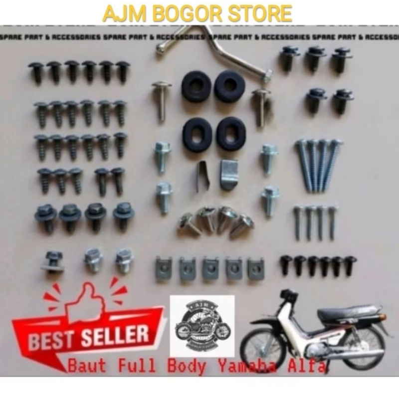 Baut Baud FullBody + Batok Kepala Yamaha Alfa + Karet