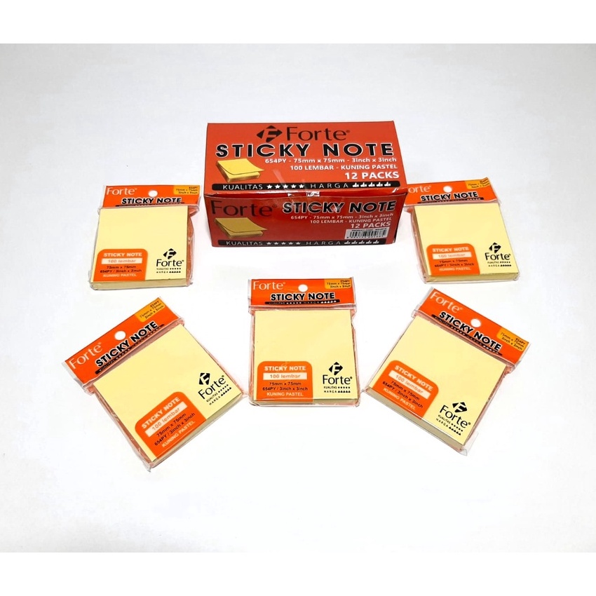 

berkualitas 1Kotak12packs LabelMemo Sticky Note Ukuran 3X3inch FORTE