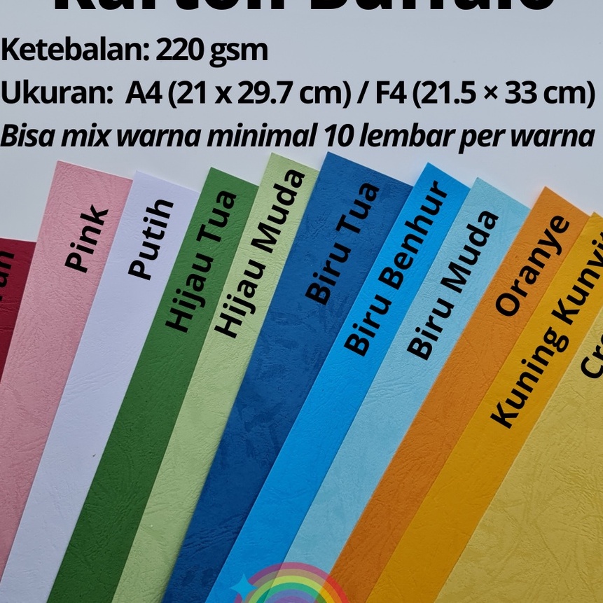 

KP8 karton buffalo tebal 22 gsm isi 5 pcs ukuran A4F4