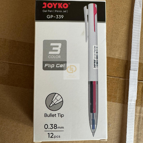 

(1 LUSIN / 12 PCS) Gel Pen Pulpen Pena Joyko GP-339 Flip Gel 3 in 1 Color Warna 0.38 mm