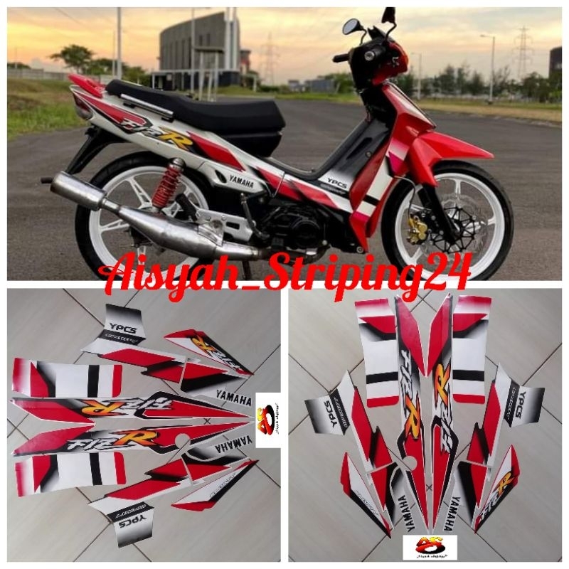 STIKER STRIPING LIS BODY YAMAHA F1ZR FIZ R SPORTY TAHUN 2001 MERAH-PUTIH