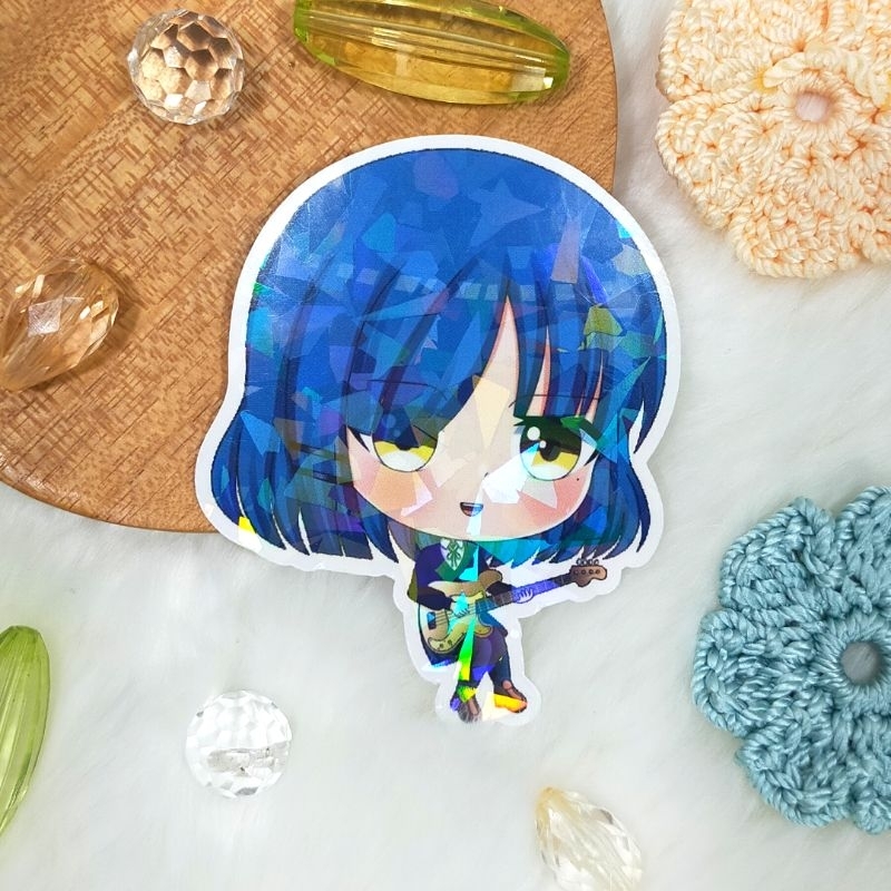 Sticker Hologram Brokenglass Fanmerch Bocchi the Rock Ryo Yamada Original Fanart by Merch Trove