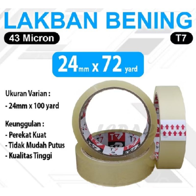 

Lakban bening selotip 24mm x 72 yard lakban kecil sedang 1 pcs