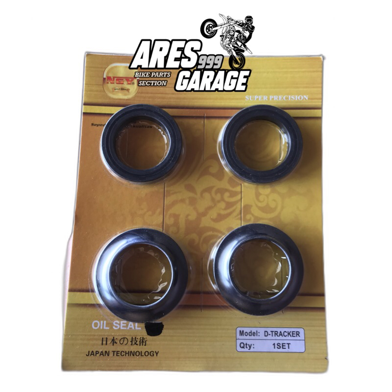 Seal Shock Depan USD KLX BF/ D-Tracker + Seal Tutup Shock Set ( 4 Pcs )NGY Gold