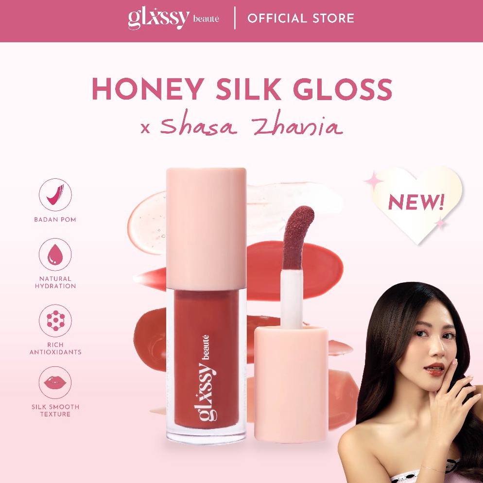 KODE E4W5 Glxssy Beaute Honey Silk Gloss  Lip Gloss Series
