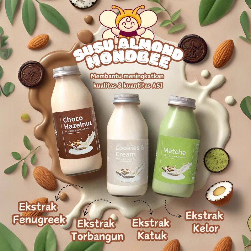 

Mondbee Almond Milk Susu Pelancar ASI - READY TO DRINK