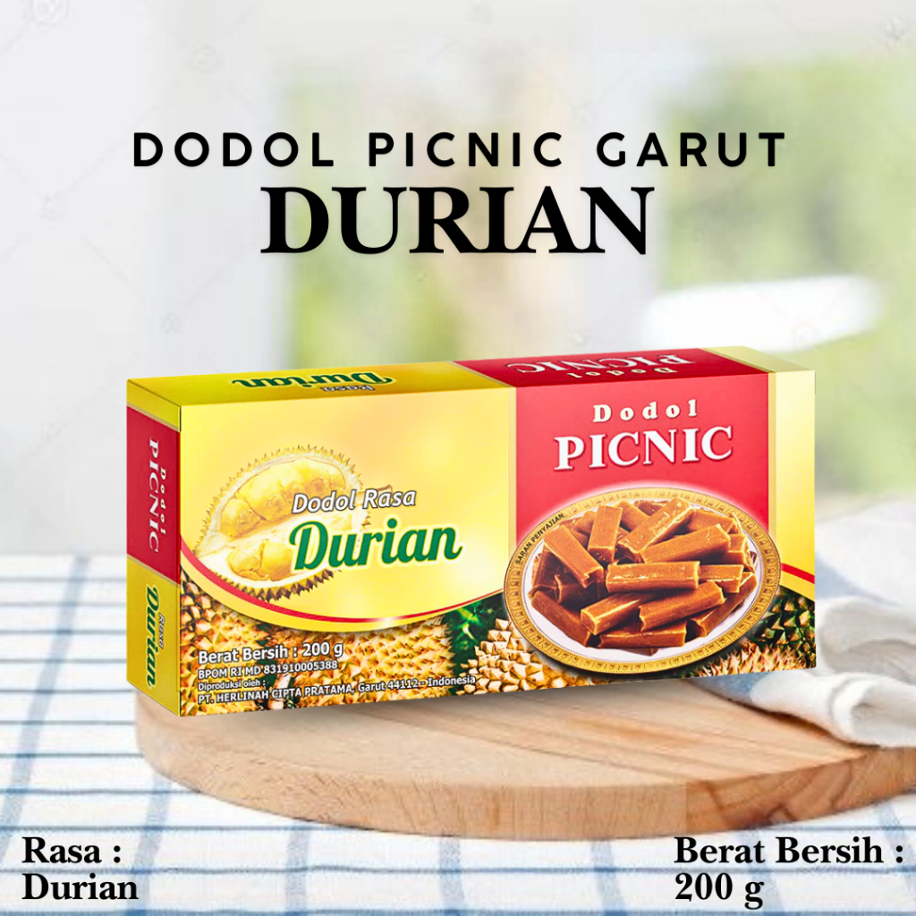 

Dodol Garut Picnic Durian 200 g Dodol Garut Special Quality Rasa Durian