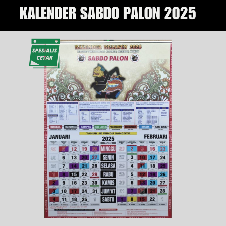 

KALENDER JAWA 2025 SABDO PALON READY STOCK - KALENDER PRIMBON JAWA