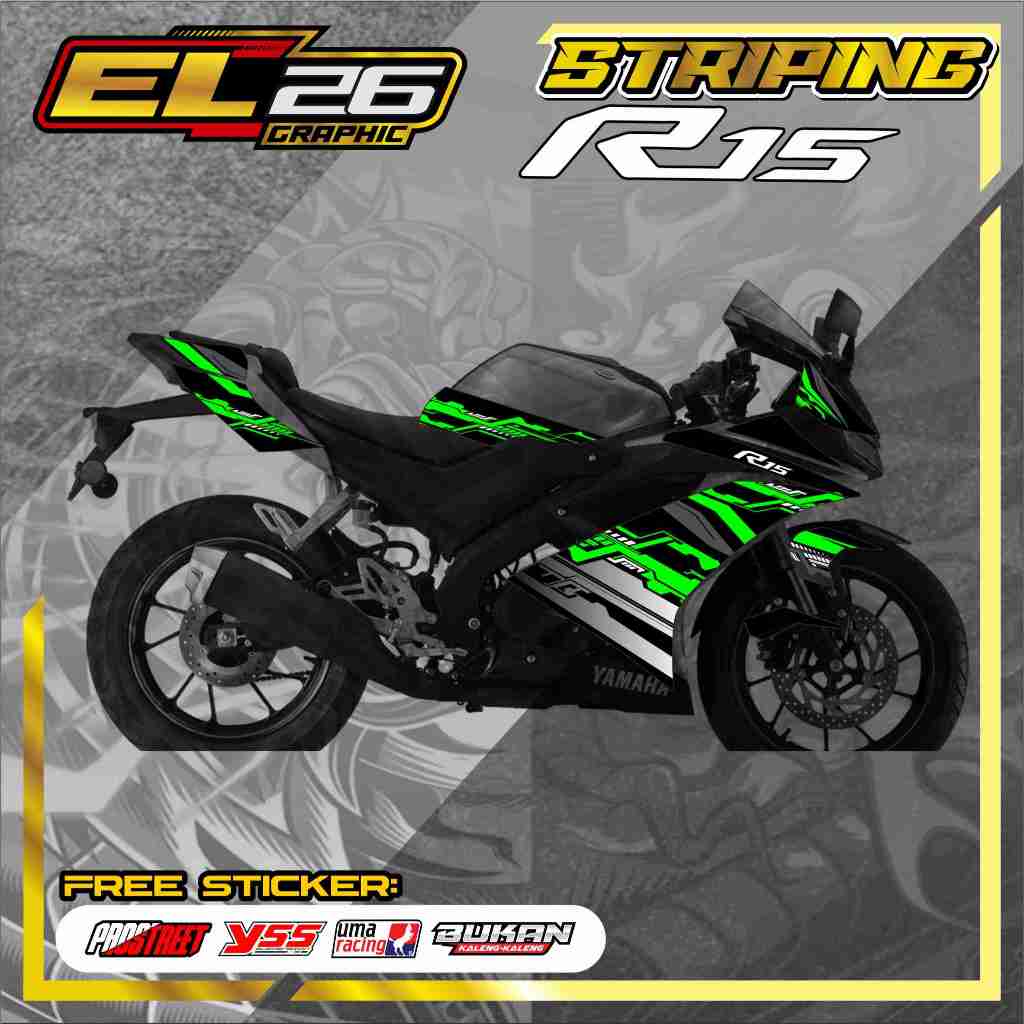 711 STRIPING STICKER YAMAHA R15  - STICKER R15 MOTIF JACK DANIELS