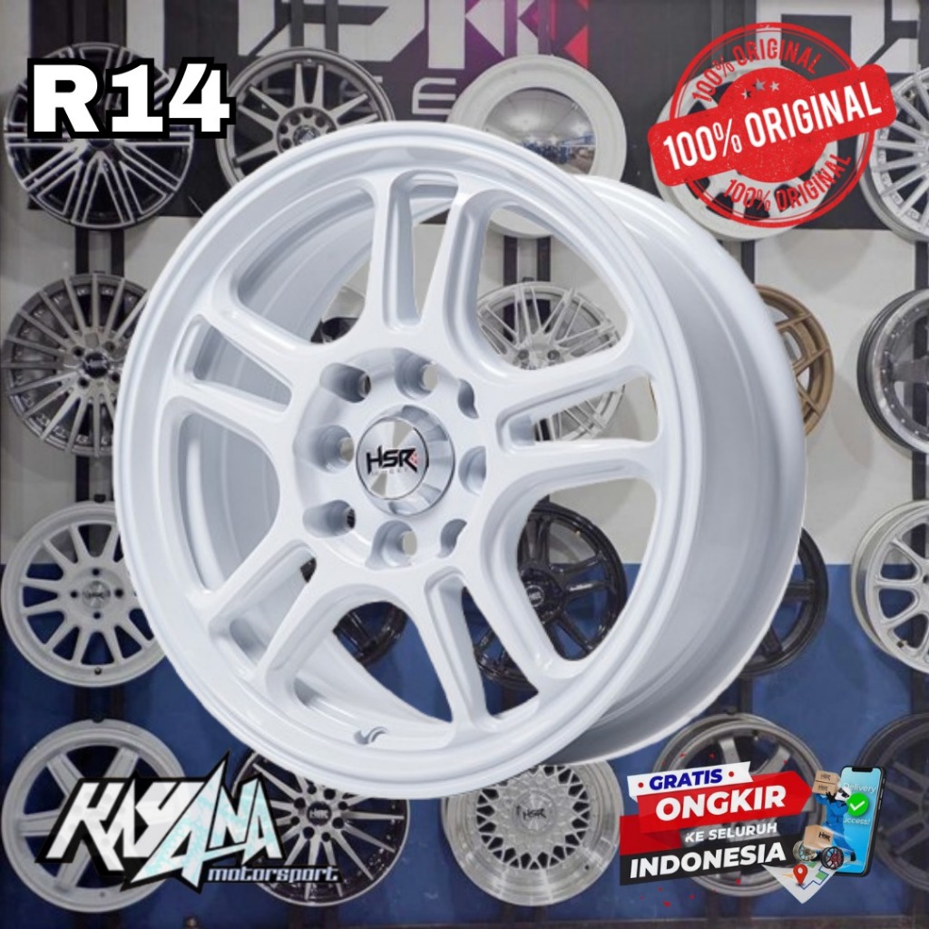 Velg Racing Hsr Wheel R14 Mobil Avanza, Brio, Sigra, Pelek Hsr Nx Spo Ring 14