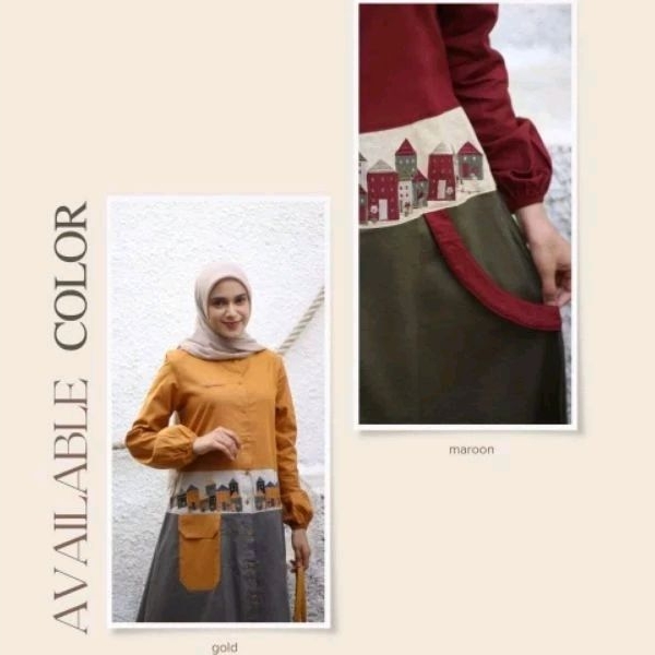 Gamis Dewasa Terbaru Dannis A240908 / Gamis Cantik Maroon - Gold 240908 Div