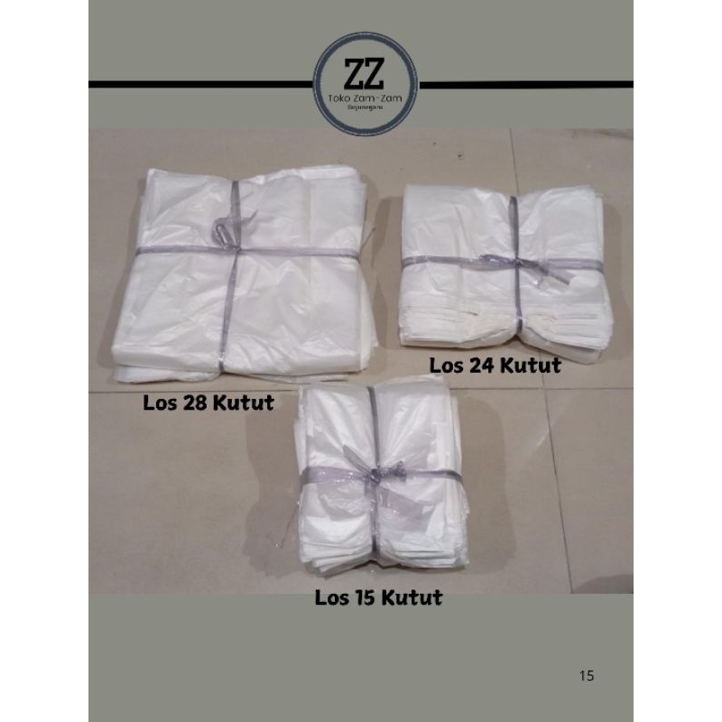 (1gdl) Los Putih Perkutut 15,24,28/los putih 1kg/kresek kiloan/ kresek tenteng/kantong plastik