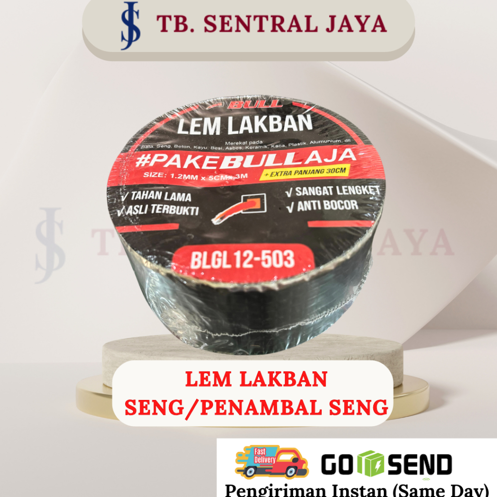 Lem Lakban Bull/Lem Lakban Seng/Isolasi Tape Super Kuat/Penambal Seng Anti Bocor