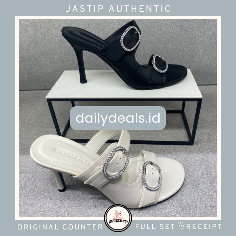 #1-60051050 Crystal BUCKLE - Jast[p] CK ORIGINAL COUNTER RECYCLED POLYESTER HEELED MULES SANDAL STRA