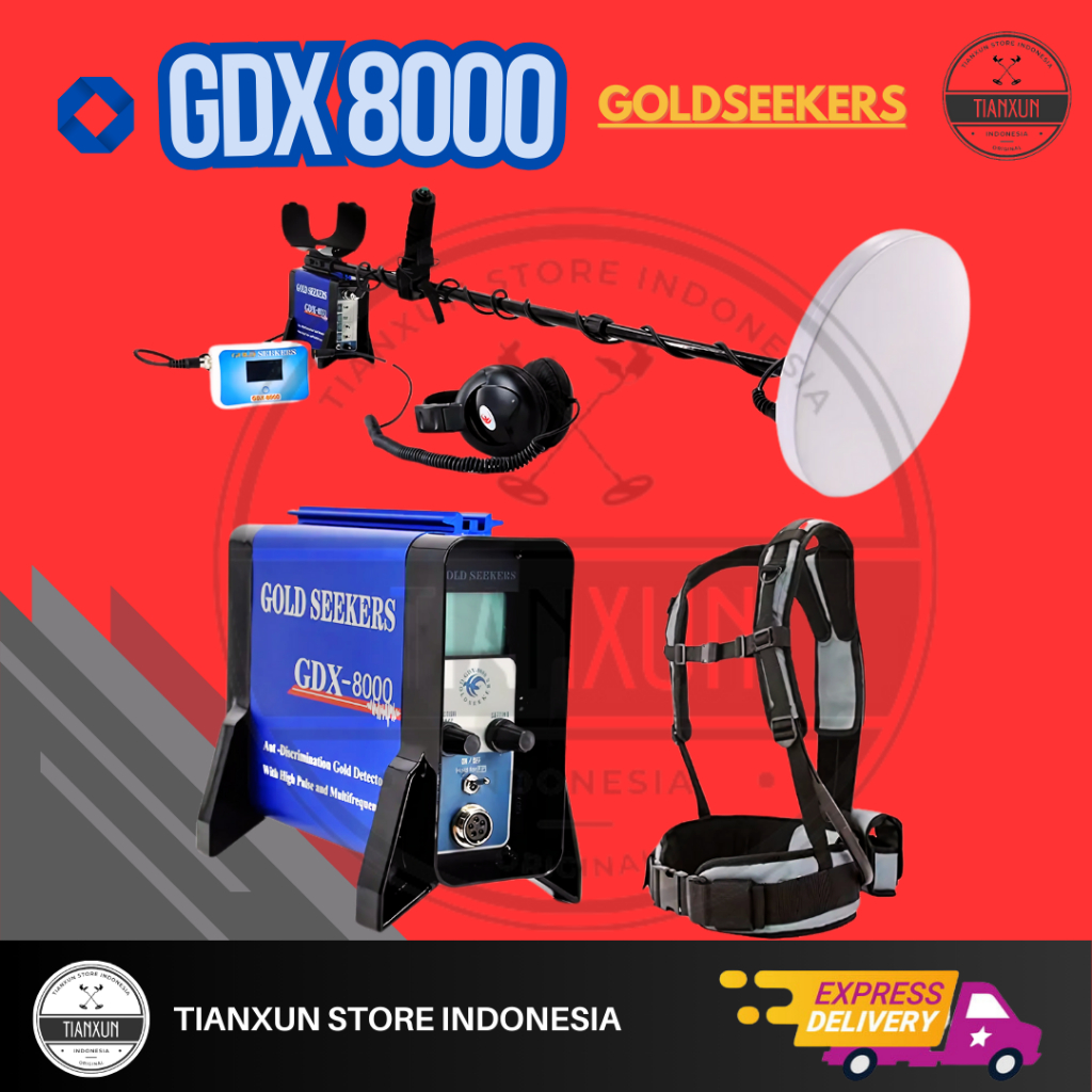 ORIGINAL GOLD SEEKERS GDX8000 Metal Detector GDX8000 Detektor Emas GDX8000 Pencari Harta GDX8000