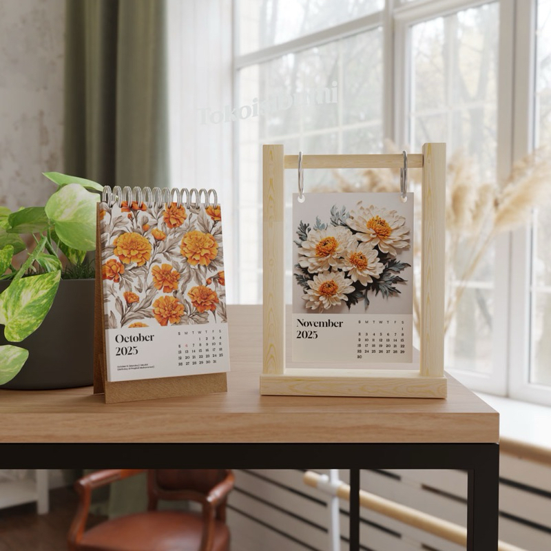 

Kalender Meja Kalender Hanging Kayu 2025 A6 - Flower