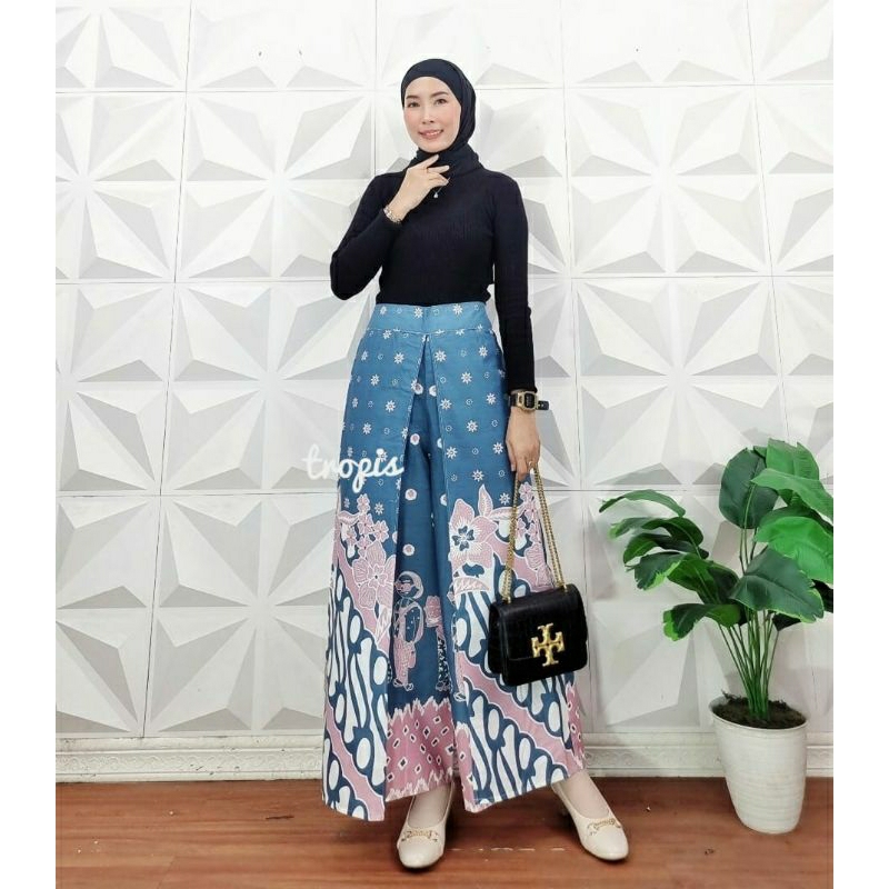 Celana kulot LAYER TRUNTUM celana batik tumpuk kerja kantoran bawahan kebaya celana kondangan celana