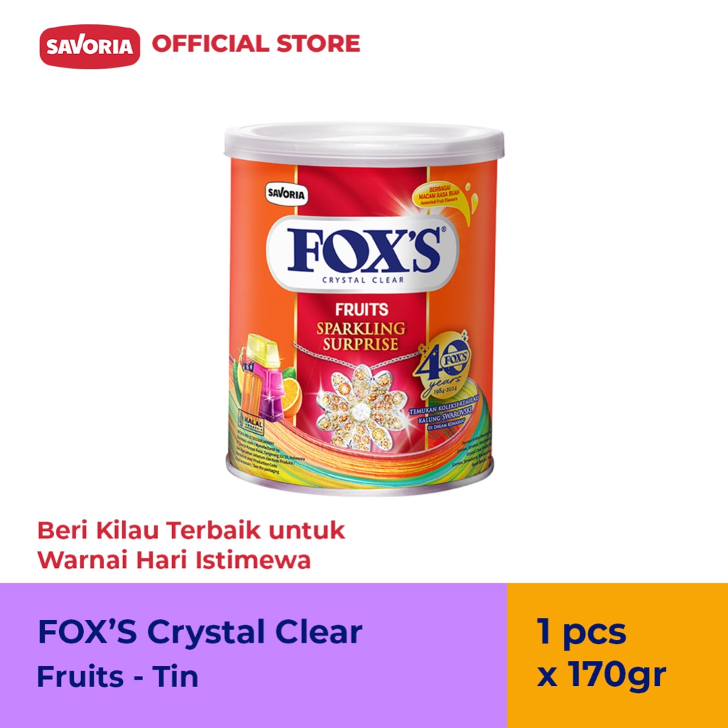 

FOX'S Fruit Sparkling Surprise Tin - Permen Buah Kaleng 170g