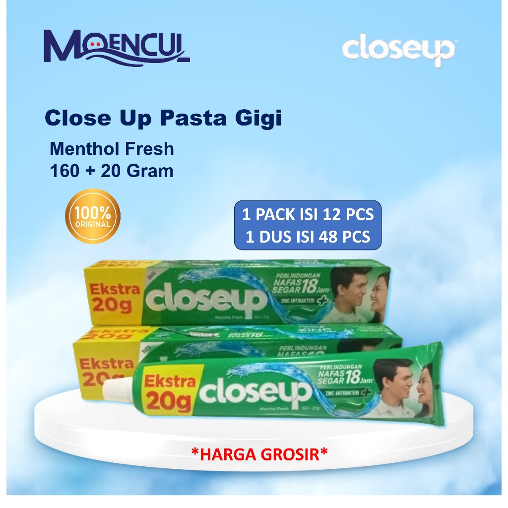 Pasta Gigi  Close Up Menthol Fresh 160+20gr / Odol Close Up Menthol Fresh / Moencul