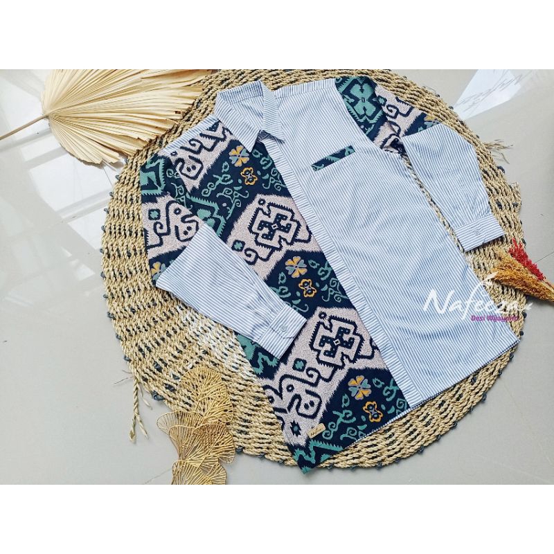 Seragam Couple Sarimbit Batik Tenun Etnik Kemeja Koko Tunik Gamis Blouse Kombinasi Modern