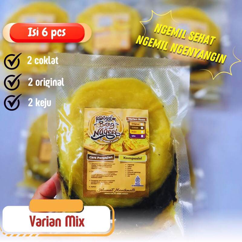 

Roti maryam mix isi 6 pcs(original,coklat,keju)