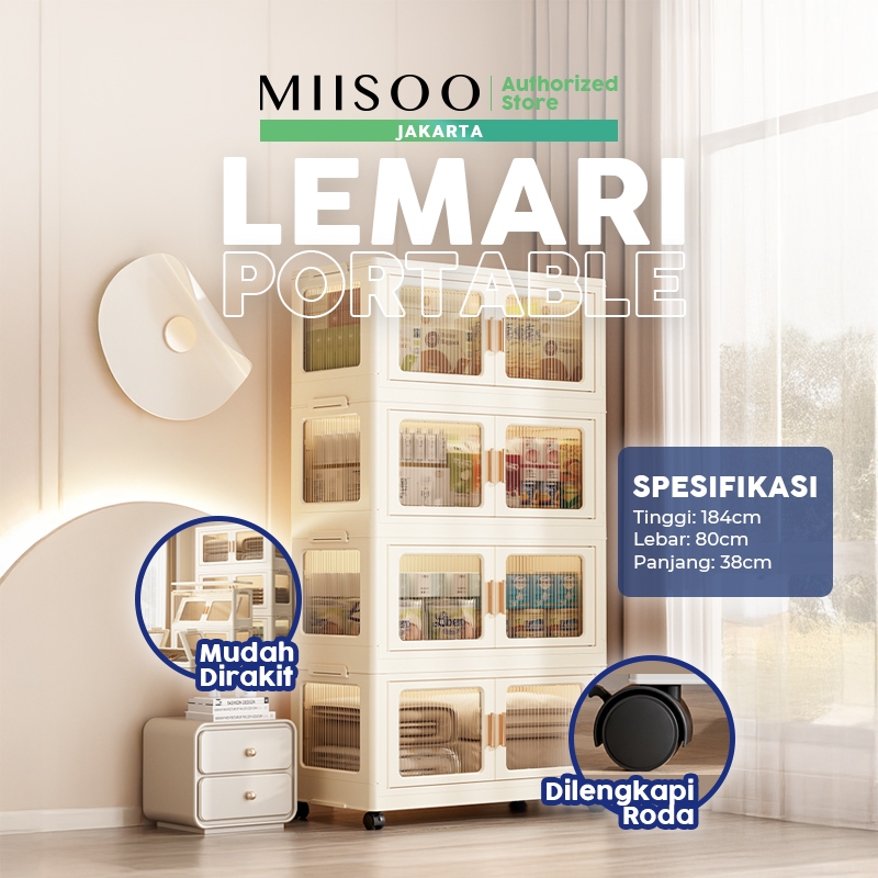 MIISOO Lemari Susun Plastik/Lemari Pakaian/Lemari Plastik Susun/Lemari Plastik Bongkar Pasang/Lemari
