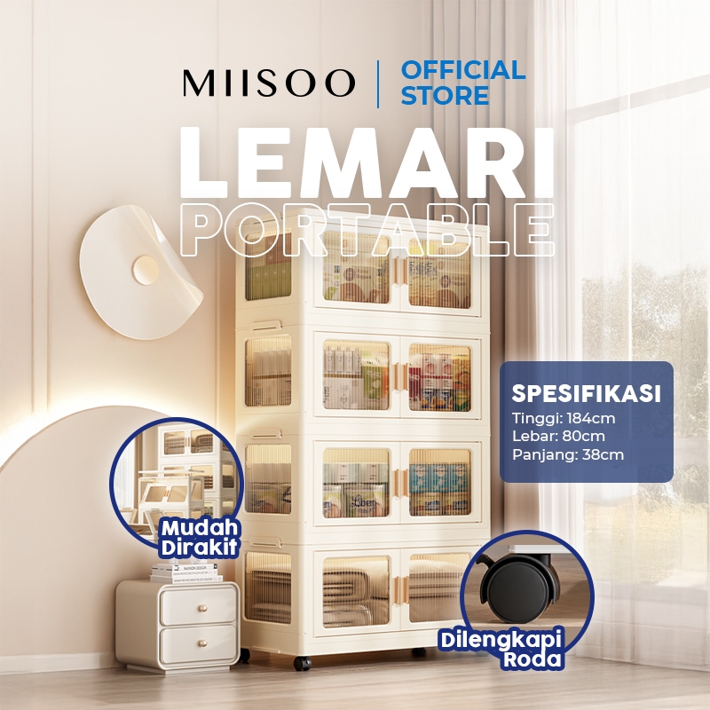 MIISOO Lemari Susun Plastik/Lemari Pakaian/Lemari Plastik Susun/Lemari Plastik Bongkar Pasang/Lemari