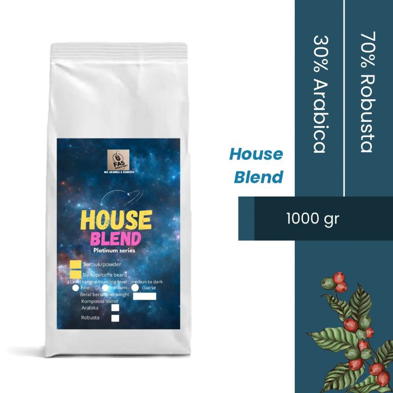 

Housblend espresso kopi susu blend 1kg 70% Robusta 30% Arabika