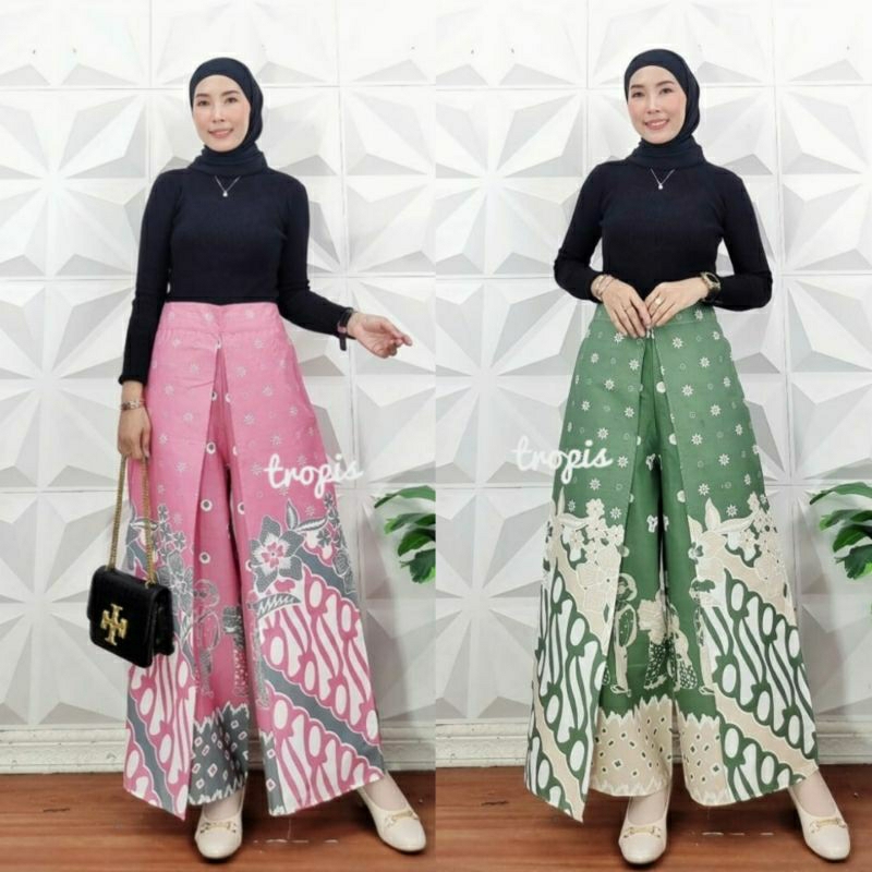 Celana kulot LAYER TRUNTUM celana batik tumpuk kerja kantoran bawahan kebaya celana kondangan celana