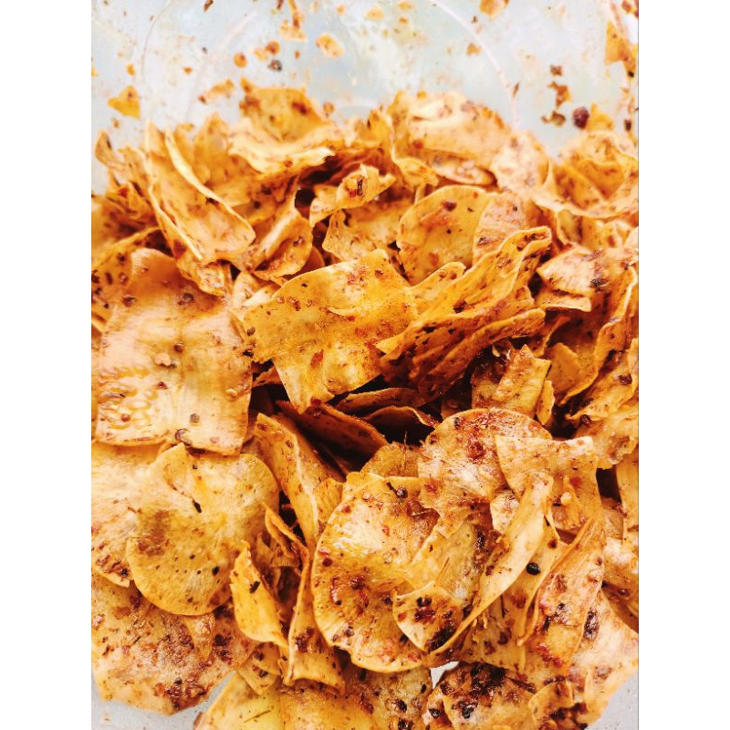 

Kripik singkong Jago emas pedas asin 100gr