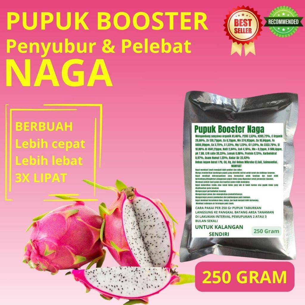 Pupuk Padat Booster Pelebat Buah Naga Penyubur Perangsang Buah Naga