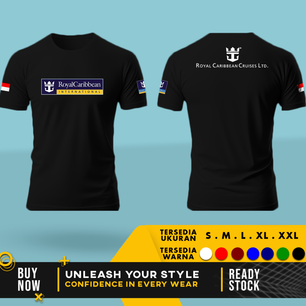 Kaos Baju Royal Caribbean Kapal Pesiar | Cotton Combed 30s