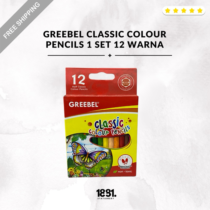 

Greebel Classic Colour Pencils 1 Set 12 Warna | Greebel Pensil Warna Kecil