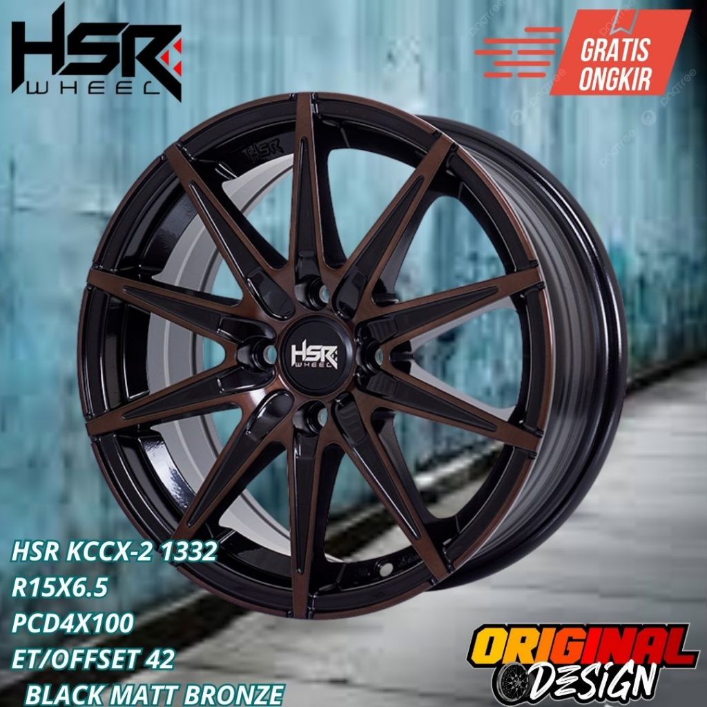 Velg mobil Ring 15 Pelek HSR KCCX-2 R15 untuk SPLASH , SIRION , BRIO , AGYA