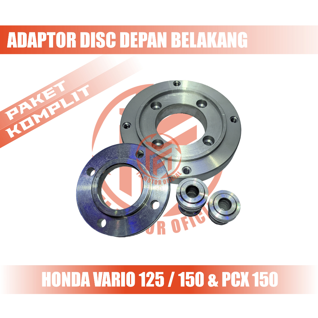 Paket komplit Adaptor Disc Depan Belakang PCX 150 Adaptor disc Cakram Depan Belakang HONDA PCX Ke VE
