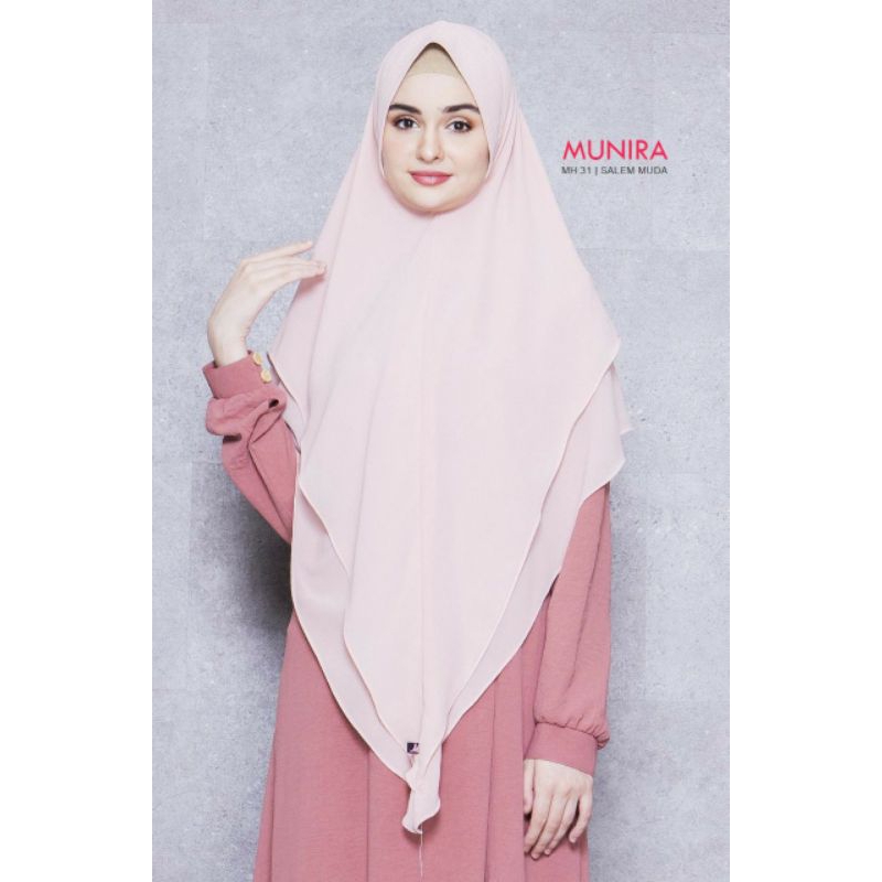 MH31 Ukhti Munira Bergo Khimar Ceruty 2 Layer Premium Dewasa Daily Instan Anti Tembem Non Pet Ped Pa
