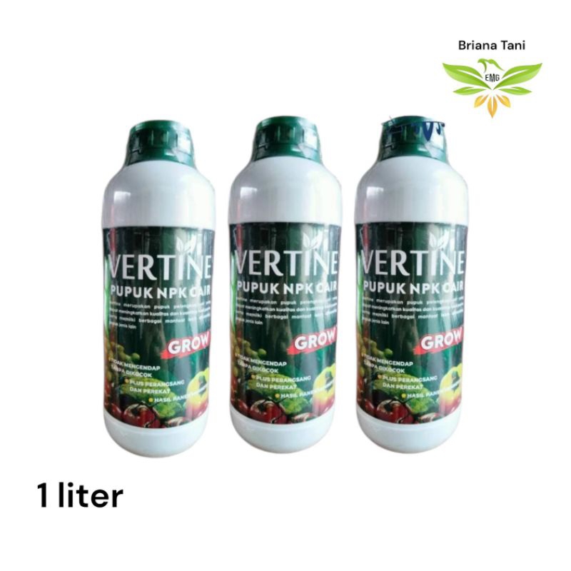￼Vertine Grow 1 Liter Pupuk NPK Cair Perangsang Perekat Penambah Kualitas Buah Mitra Tani Indonesia 