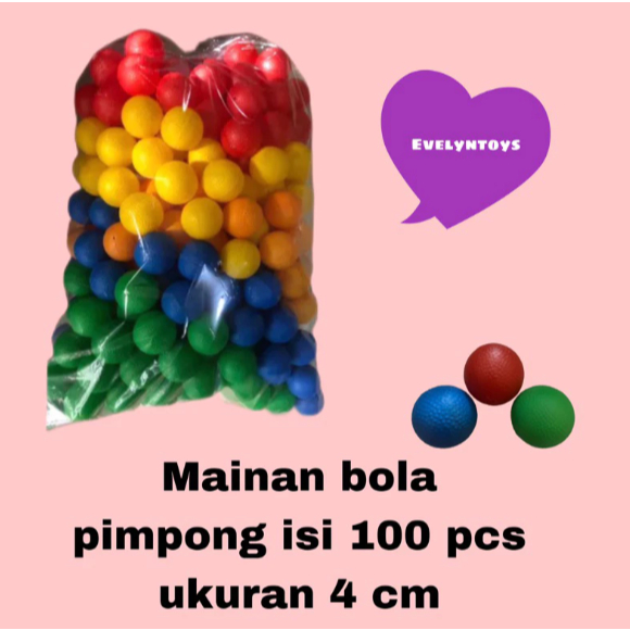 ➯ MAINAN ANAK BOLA PINGPONG PLASTIK ISI 100 pcs ✧