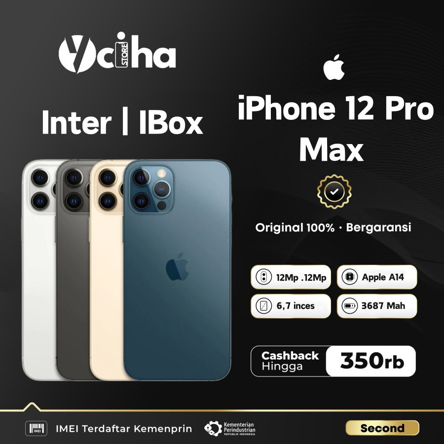 IPHONE 12 PRO MAX 128GB | 256GB | 512GB SECOND