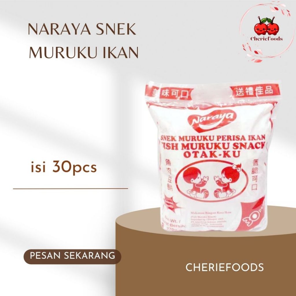 

Cemilan Naraya Snek Muruku Perisa Ikan Otak-Ku 270 Gr (30pcs)